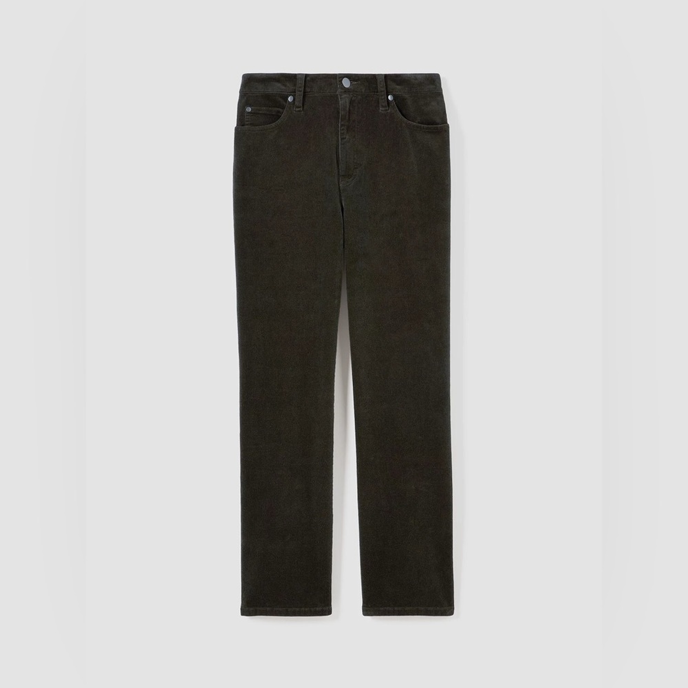 EUC - Eileen Fisher Cotton Tencel Stretch Corduroy Pants - size 6P - brown